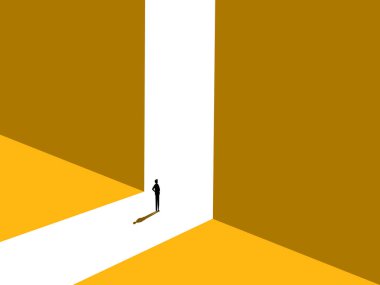 Yeni kariyer fırsatları. Hırslı iş adamı. vektör illüstrasyonu