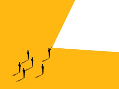 Geniş görüş. İş lideri. Vektör illüstrasyonu