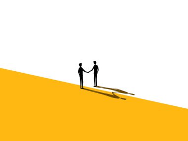 Birleşmeler, satın almalar ve iş anlaşmaları, iş birlikleri, ortaklıklar, el sıkışmalar. vektör