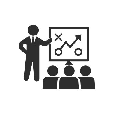 Vizyon toplantısı. İş stratejisi. vektör illüstrasyonu