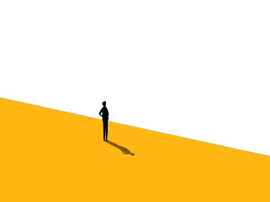 Güvenli bir alanda düşünen bir iş adamı. vektör