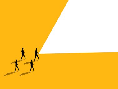 Başarılı İş Ekibi Liderleri. Liderler ve İşletmeler Yolu Gösterecek Bir El Feneri Var. vektör