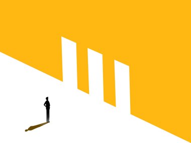 Hırs, ilham kaynağı. Kariyer Fırsatı. İşadamı Açık Kapı vektörünü seçti