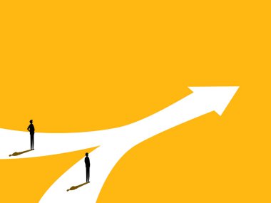 Başarı için yarışın. İş adamları ya da iş ortakları. vektör