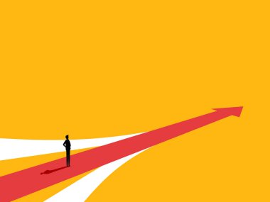 İşadamı Fırsat Yolu 'na odaklan. Vektör