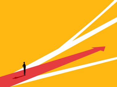 İşadamı Fırsat Yolu 'na odaklan. Vektör