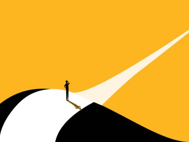 İlham. Uzun yoldan gelen bir iş adamı. vektör