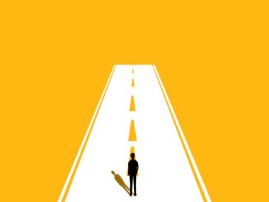 İş fırsatlarına giden iş adamı. vektör