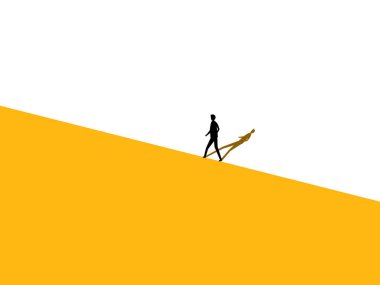 Kararlılık. İş adamları orta yolda yürür.