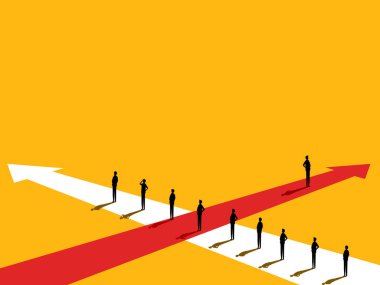 Yenilik. Girişimciler başarıya giden yolda kendi kararlarını vermeliler. vektör