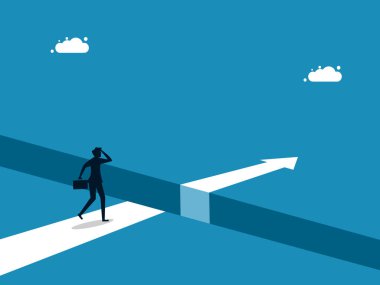 Cesaret, Risk. Uçurumun Kıyısındaki İşadamı 'na. vektör