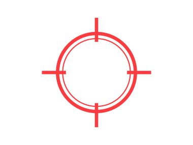 Doğru hedef simgesi, kesişim noktası, odak, reticle vektörü