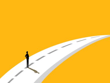 İlham. Köprü Yolu 'ndaki iş adamı. vektör