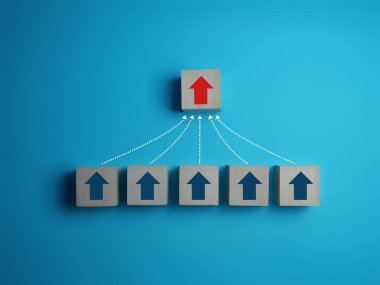 Lider Büyüme, Kırmızı Ok Diğer Okları Yönlendiriyor. iş kavramı