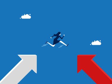 Yeni Kariyer, İş kadını zıplıyor ve yönünü değiştiriyor