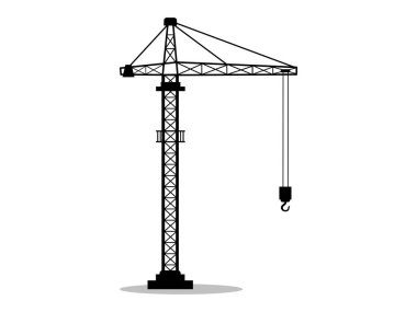 İnşaat vinci silueti, sanayi temelleri, inşaat projesi, mimar planı, kentsel çalışma, kentsel kalkınma