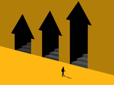 Sağı seç. İşadamı kapıyı en yüksek okla seçer.