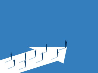 Takım çalışması, kariyer gelişimi için bir grup iş adamı, aynı amaçla takıma liderlik eden liderler.