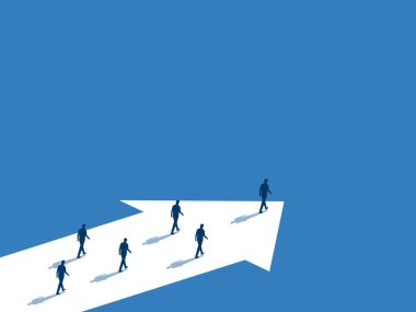 Takım çalışması, bir grup profesyonel iş adamı, ekibe aynı yönde liderlik eden liderler.