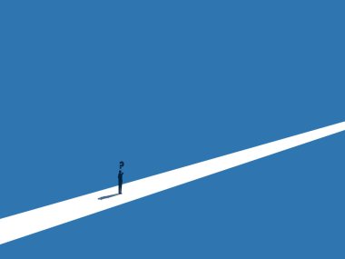 Uzun kariyer yolu, İşadamı uzun bir yolda düşünüyor.