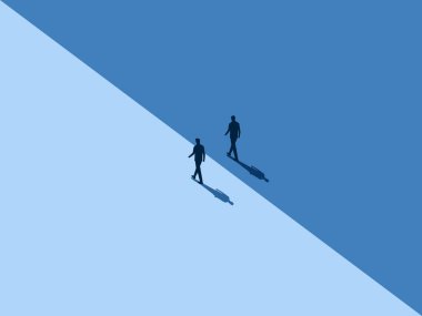 Aynı amaca sahip insanlar, farklı fikirleri olan iş adamları birlikte yürürler.