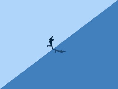 İş adamları dikkatlerini kaybetmeden koşup dengelerini sağlarlar.