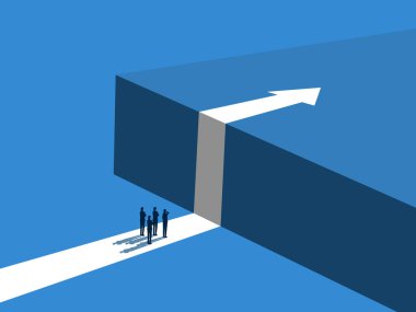 İş adamı takımı sorunların ve büyümenin önündeki engellerin üstesinden gelir
