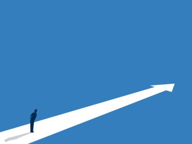 İş geliştirme fırsatı, İşadamı ileri doğru ok atan bir yolda.