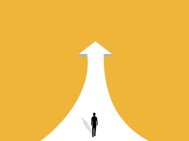 Hırs, İlerleme, İşadamı Kariyer Büyüyen Ok Üzerine Yürüyor