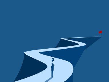 Hayat yolundaki sorunları çöz, iş adamı karmaşık ve uzun bir yolda