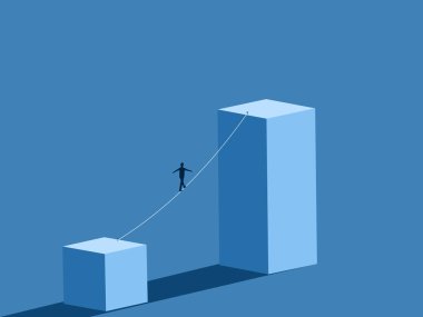 Meydan okuma, iş adamı tek bir iple hedefe gidiyor.