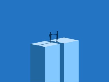 Birleşme tamamlandı, İşadamı yüksek binada el sıkışıyor..