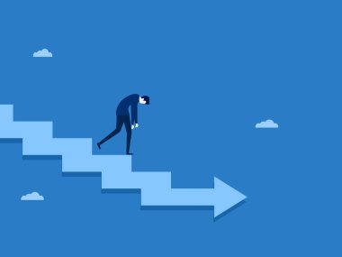 Durgunluk. Merdiven 'deki İşadamı Çökmeye Gidiyor