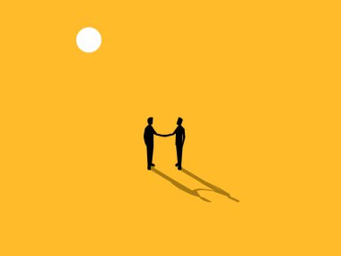 İş adamları anlaşma yapmak için el sıkışıyor..