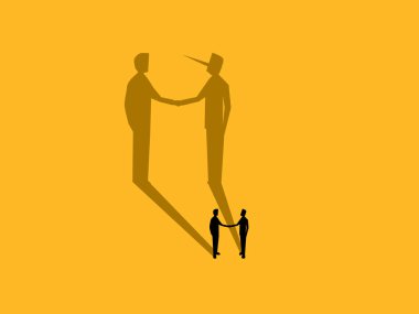 Yalanlar, güvenilmezlik, aldatma, iki işadamı hilekar bir gölgeyle pazarlık eder.