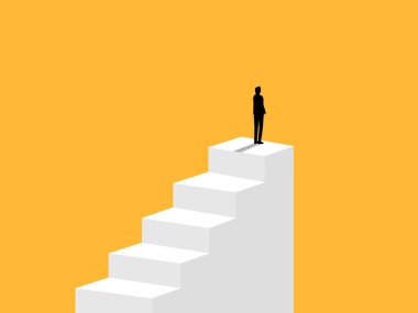 Oldu bil. İşadamı merdivenin başında duruyor.