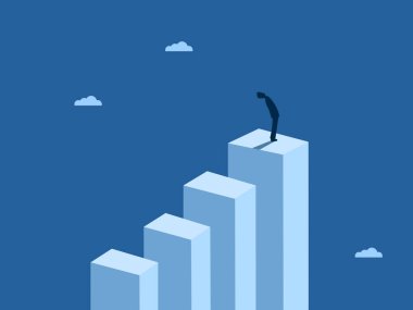 Başarı, İşadamı kendinden emin bir şekilde en yüksek çubuk grafiğinde duruyor