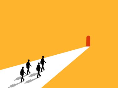 İş Fırsatı, Yeni Bir Yol Bulun, İş Adamı Ekibi Kapıya Yürüyor