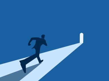 Yeni Fırsat, Sorunlardan Kaçınma, Kapıya koşan İşadamı Parlayan Işık