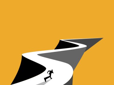 Görev, Dayanıklılık, kariyer yolu, uzun vadede iş adamı hedefe doğru uzun ve dolambaçlı bir yolda koşuyor.