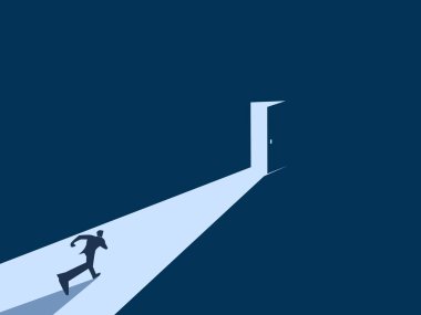 Bir çıkış yolu ya da fırsat bulunca, işadamı açık kapıya koşar.