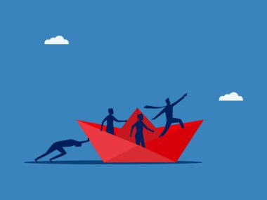 Lider, Zorluk, İşadamı Kağıt Tekne ve Mürettebat İterek İlerliyor