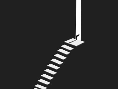 Future, Opportunity, man steps into door