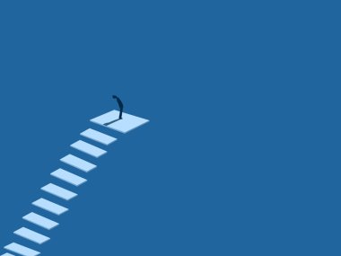 Success, Businessman at the top of the ladder. business concept.