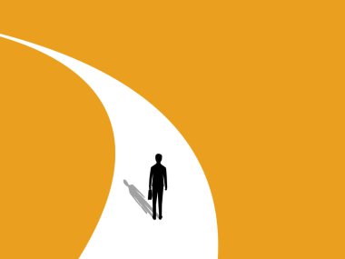 Final project, businessman standing on a curve