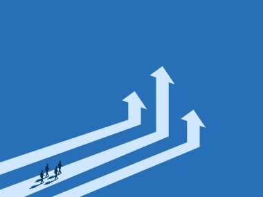 Business team walks on the best path, business concep