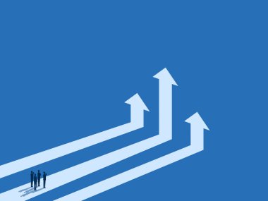 Business team looks at the most growth path