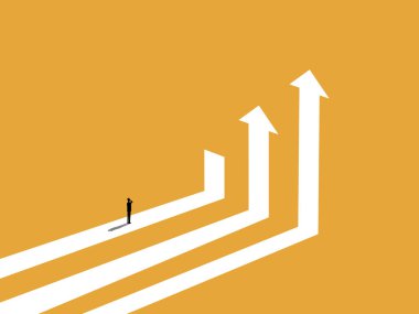 Low profit, businessman on the lowest growth path