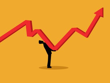 Control Uncertainty, Businessman Pushes Volatility Graph