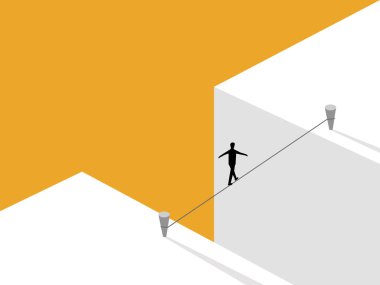 İş Riski, İş Adamı Geçitten İple Geçiyor